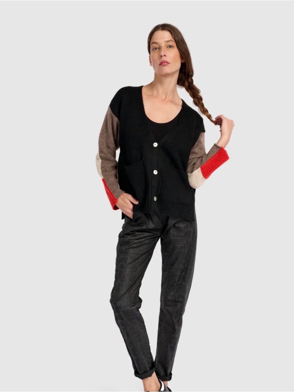 Alembika FINCH CARDIGAN, BLACK/HAZELNUT